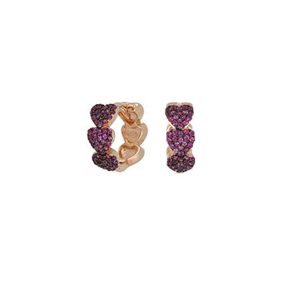 Anti-Sad hoop earrings in silver and purple zircons - CUORI MILANO