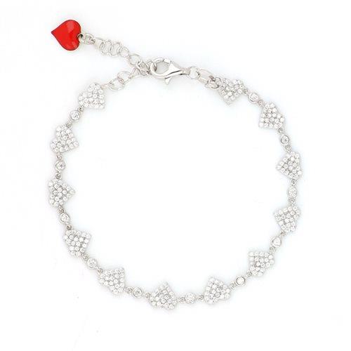 Tennis Free Love bracelet in silver and white zircons measuring 19cm - CUORI MILANO