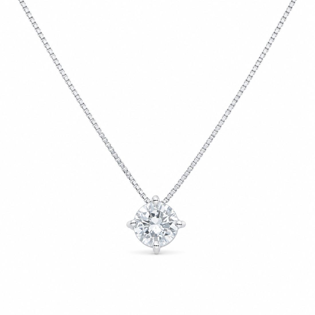 Collana punto luce in oro bianco con diamanti ct. 0,52 - ALFIERI & ST. JOHN