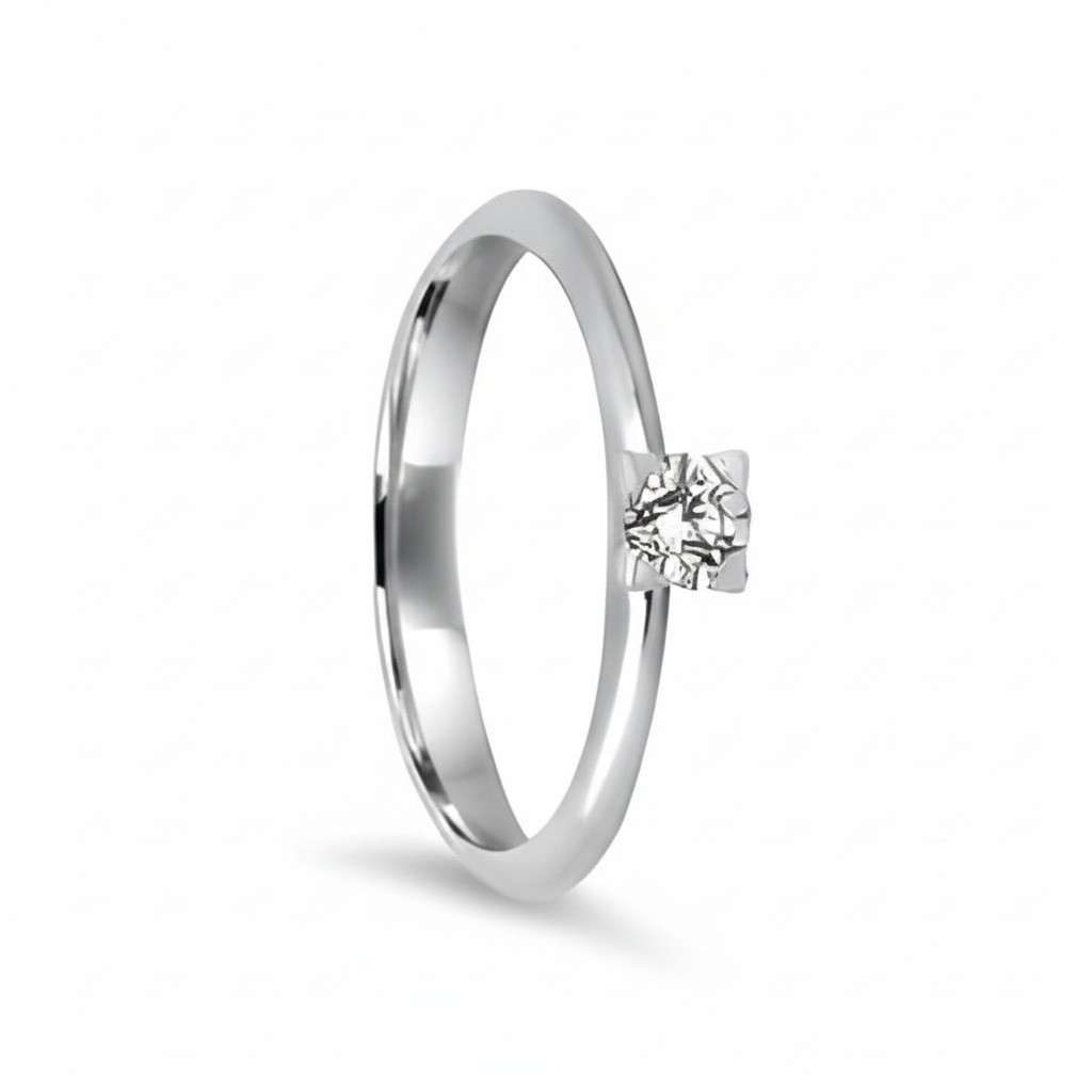 Anello solitario in oro e diamante ct. 0,20 - ALFIERI & ST. JOHN