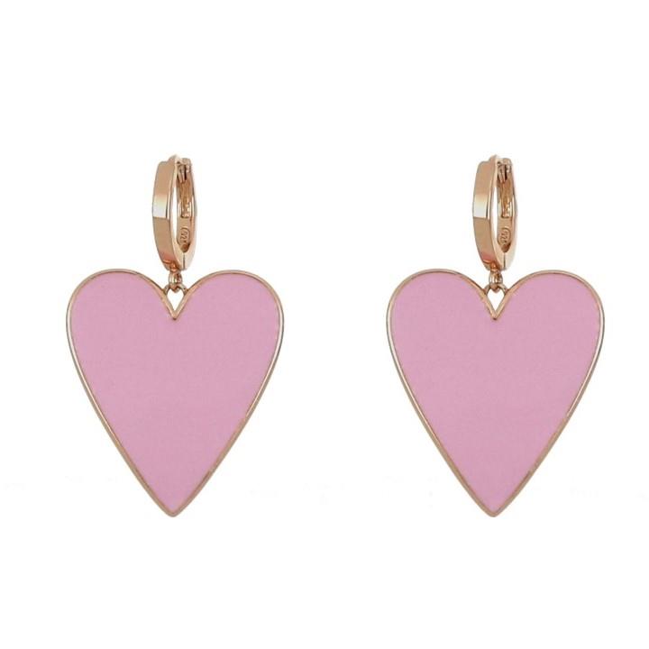 Rose silver earrings with enamel heart - CUORI MILANO