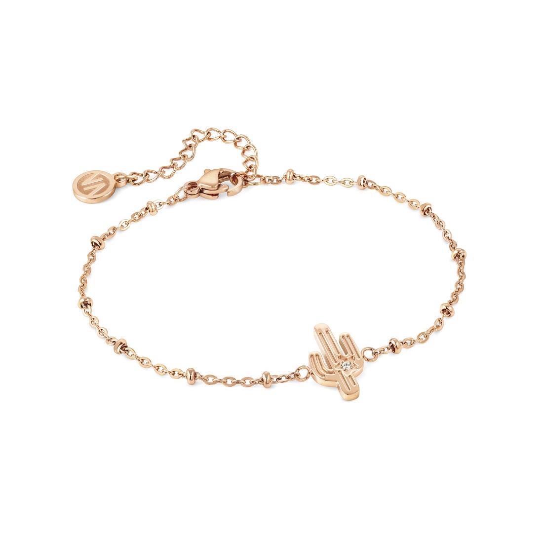 Bracciale in acciaio  con cactus e zirconi - NOMINATION