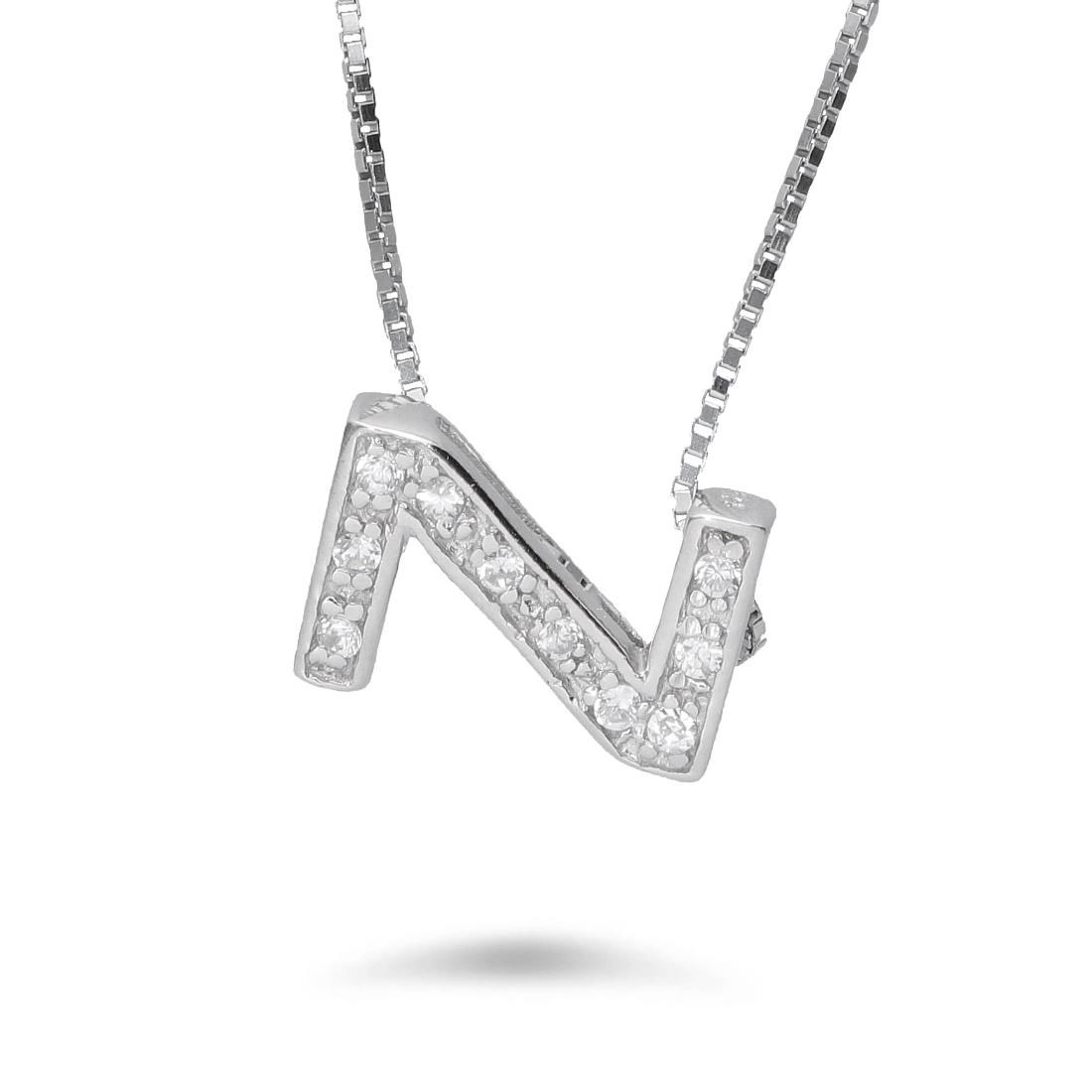 Z letter necklace with cubic zirconia - ORO&CO 925