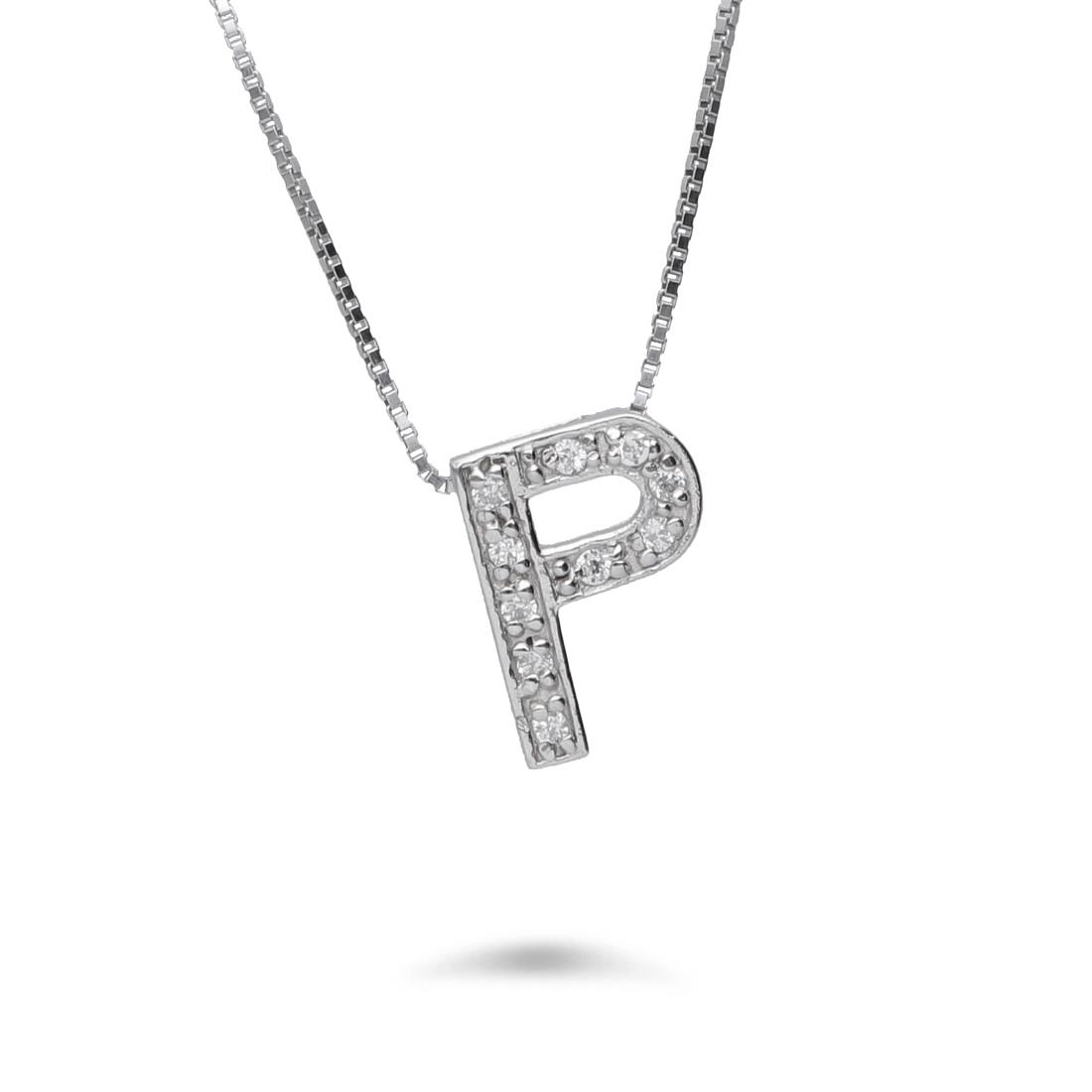 Silver necklace with letter P - ORO&CO 925