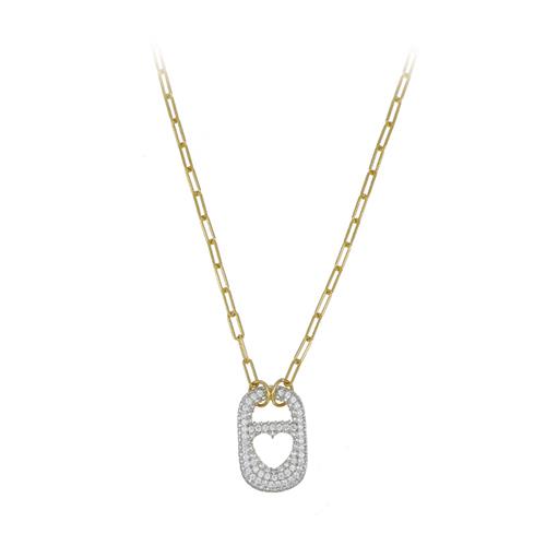 Street Charme necklace in silver and white zircons measuring 43cm - CUORI MILANO