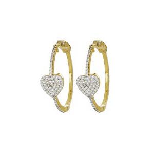 Hip Love hoop earrings in silver and white zircons - CUORI MILANO