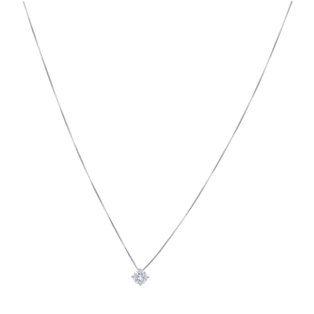 Collar punto de luz en oro blanco con diamantes ct. 0.07 - ALFIERI & ST. JOHN