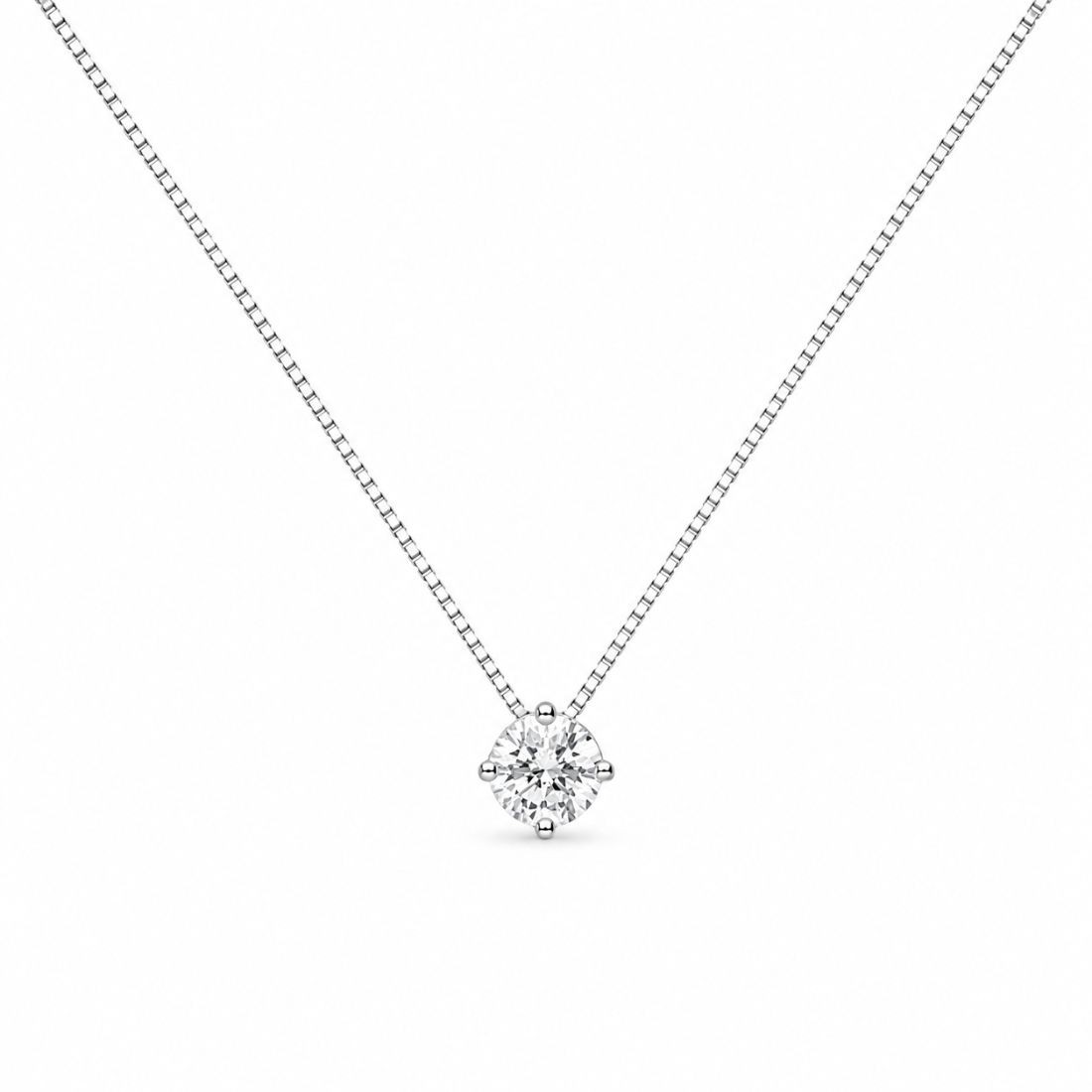 Collana punto luce in oro bianco con diamanti ct. 0,74 - ALFIERI & ST. JOHN