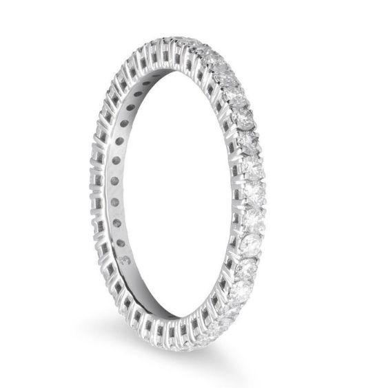 Anello eternity in oro bianco con diamanti ct. 0,63 - ALFIERI & ST. JOHN