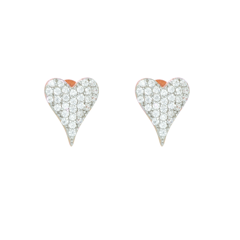 One Love earrings in silver and white zircons - CUORI MILANO