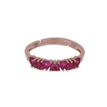 Heart Rain ring in silver and red zircons - CUORI MILANO