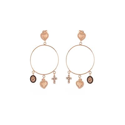 Orecchini pendenti Save Me in argento con zirconi bianchi e neri - CUORI MILANO