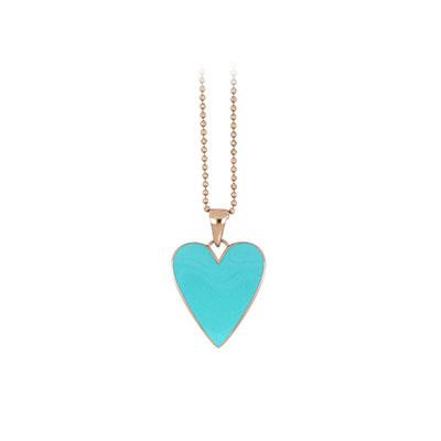 Baby Blue necklace in silver and turquoise enamel - CUORI MILANO