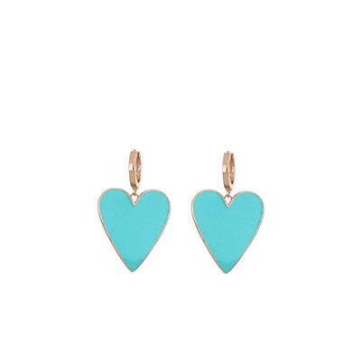 Baby Blue silver hoop earrings with turquoise enamel - CUORI MILANO
