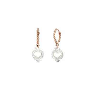 Heart On Fire hoop earrings in silver - CUORI MILANO