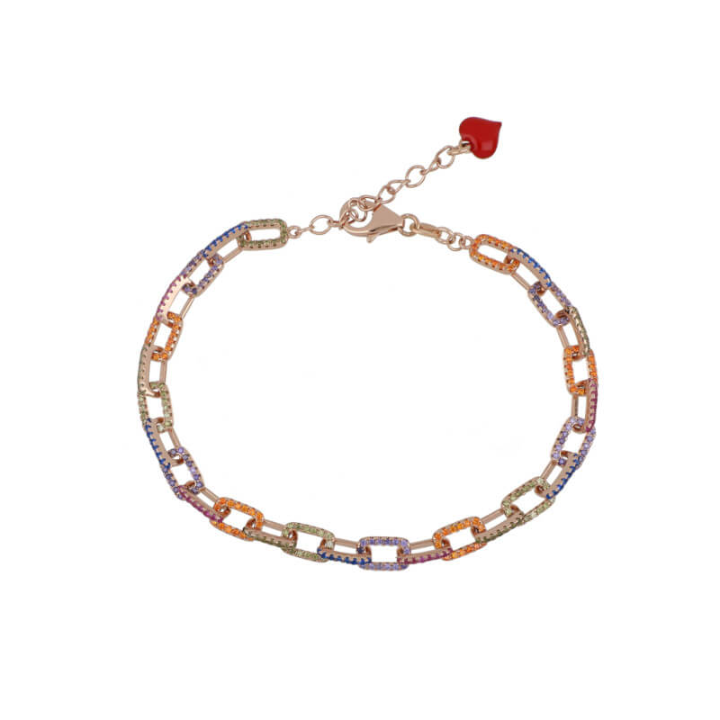 Bracciale  in argento e zirconi colorati Blossom Festival misura 20cm - CUORI MILANO