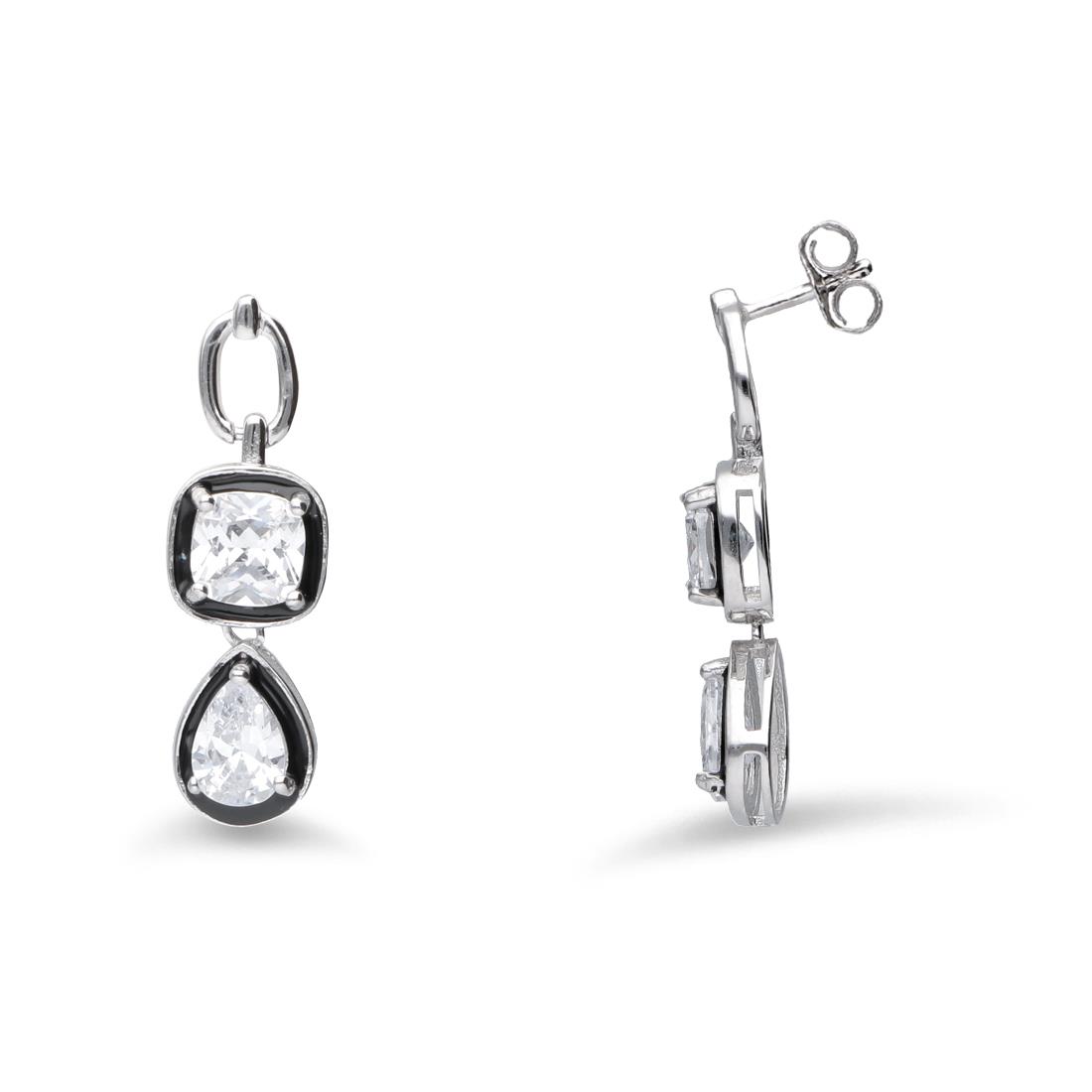 Orecchini in argento con pietre bianche - ORO&CO 925