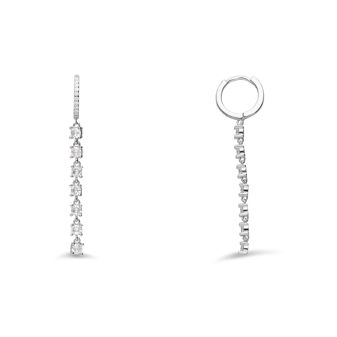 Pendientes colgantes con circonitas blancas - ORO&CO 925