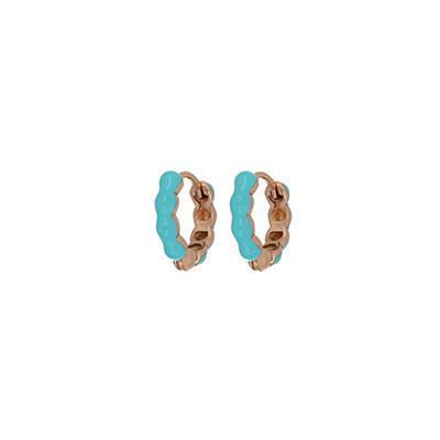 Silver hoop earrings Cielo with turquoise enamel - CUORI MILANO