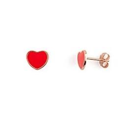 Orecchini in argento Self-Love con smalto rosso - CUORI MILANO