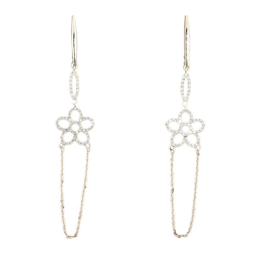 White gold earrings with diamonds - GOLD ART