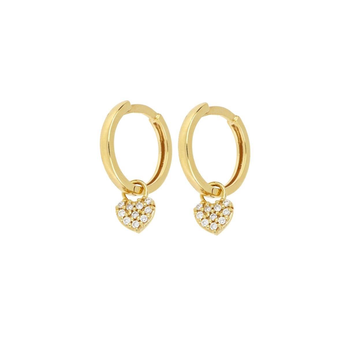 Yellow gold earring with diamonds - GOLD ART