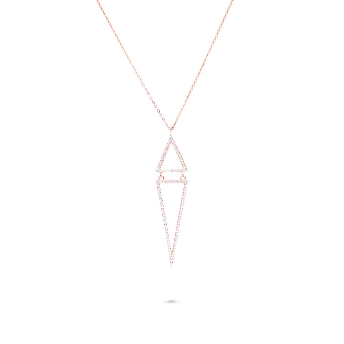 Collana argento rosato con triangoli - ORO&CO 925
