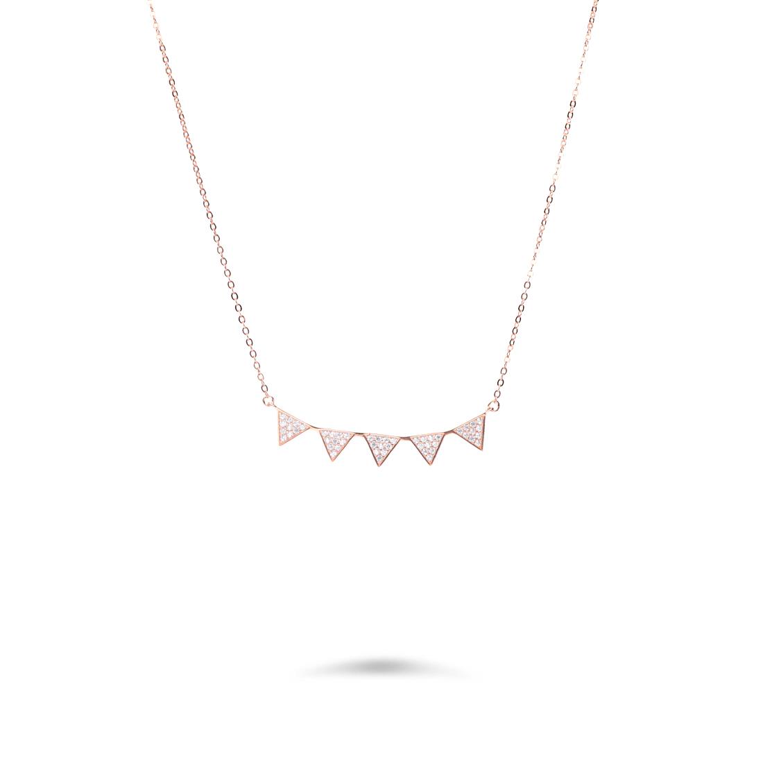 Collana argento rosato con triangolini - ORO&CO 925