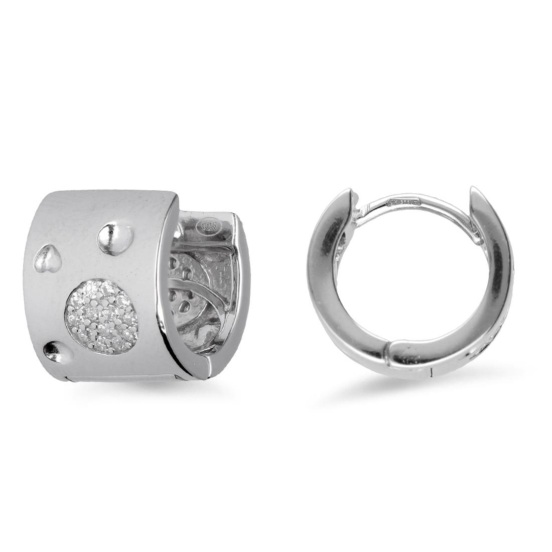 Orecchini a cerchio in argento silver con zirconi - ORO&CO 925