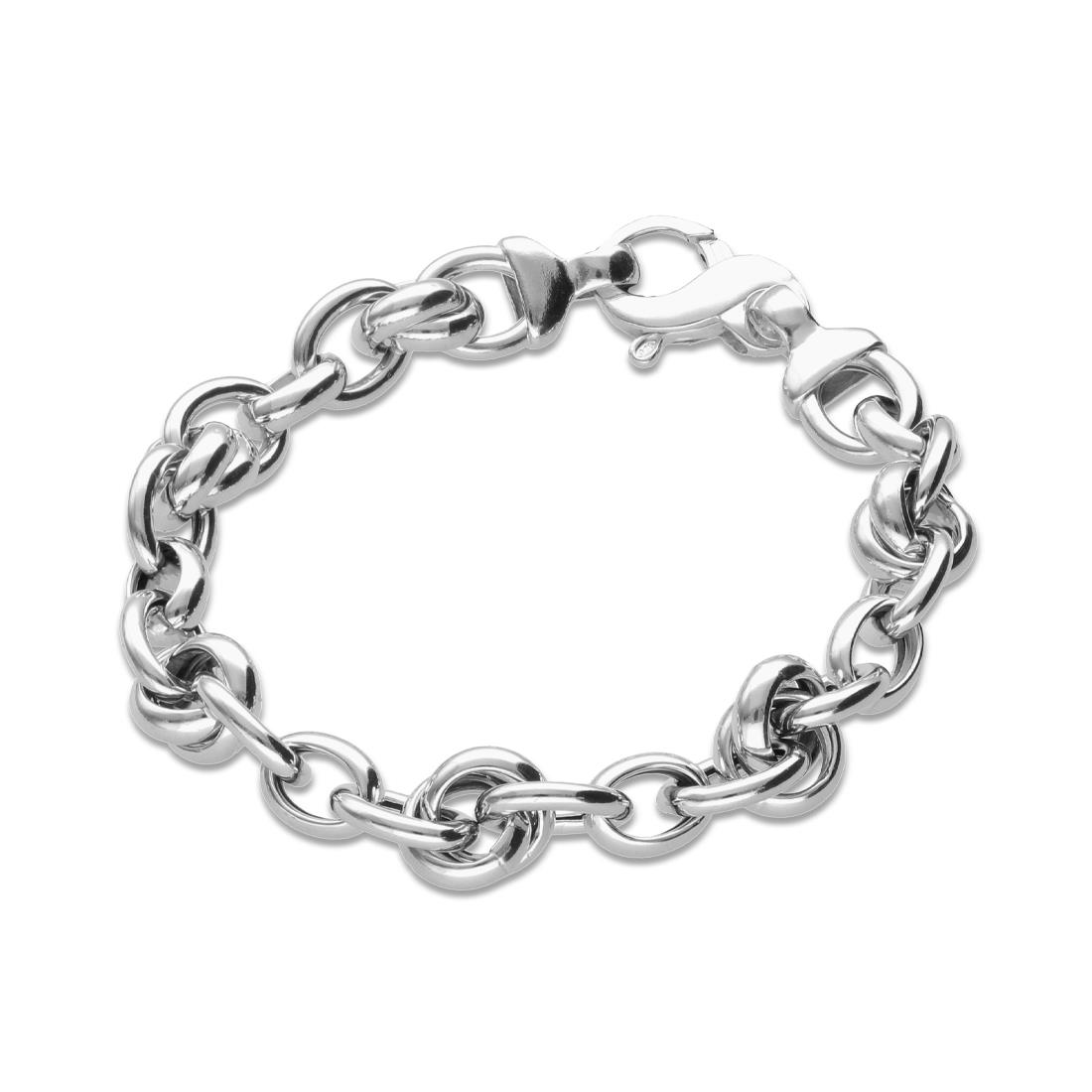 Silver bracelet with chain of small ovals - ORO&CO 925