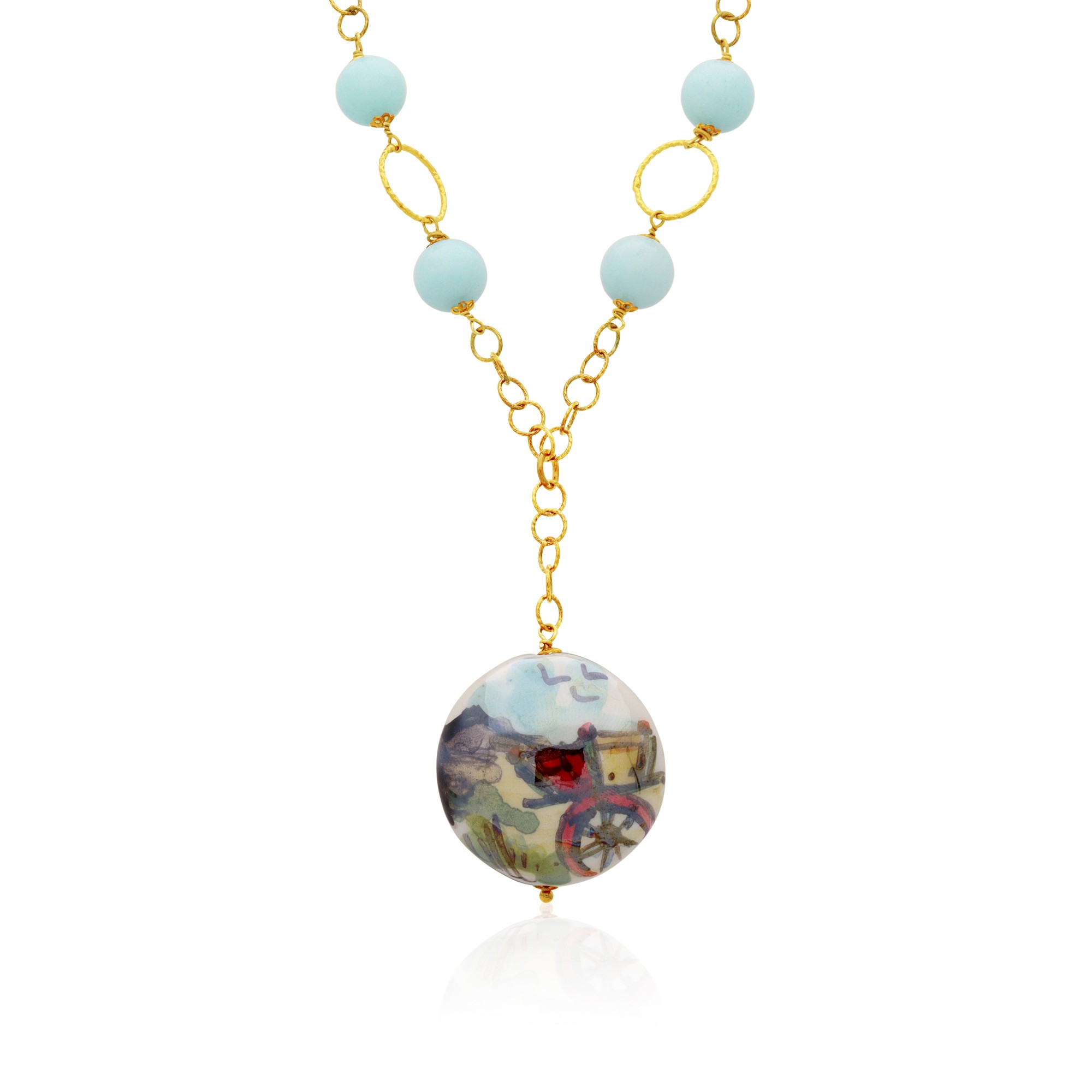 Collana in argento e ceramica - LE PERLE DI CALTAGIRONE