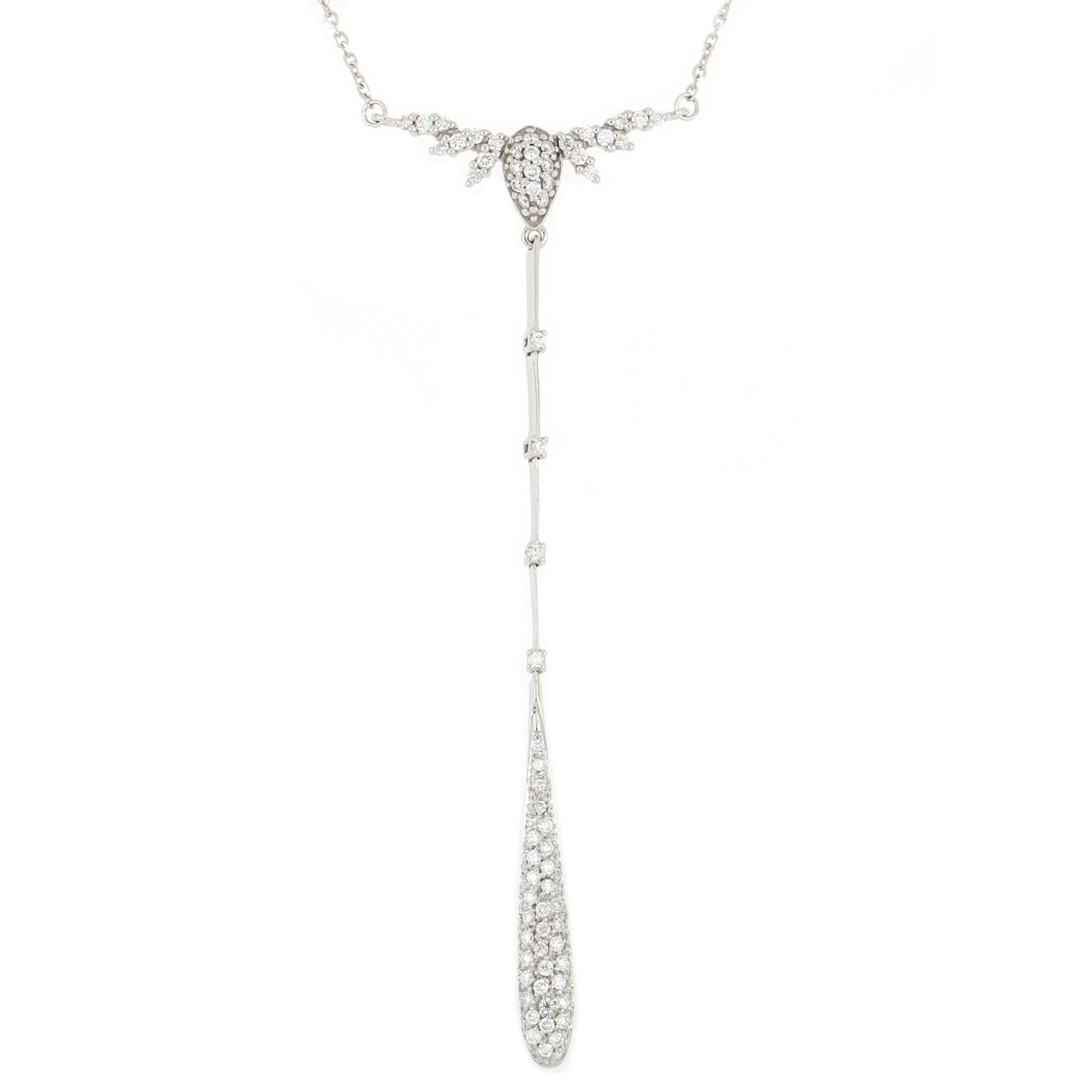 White gold necklace with diamonds - GOLD ART