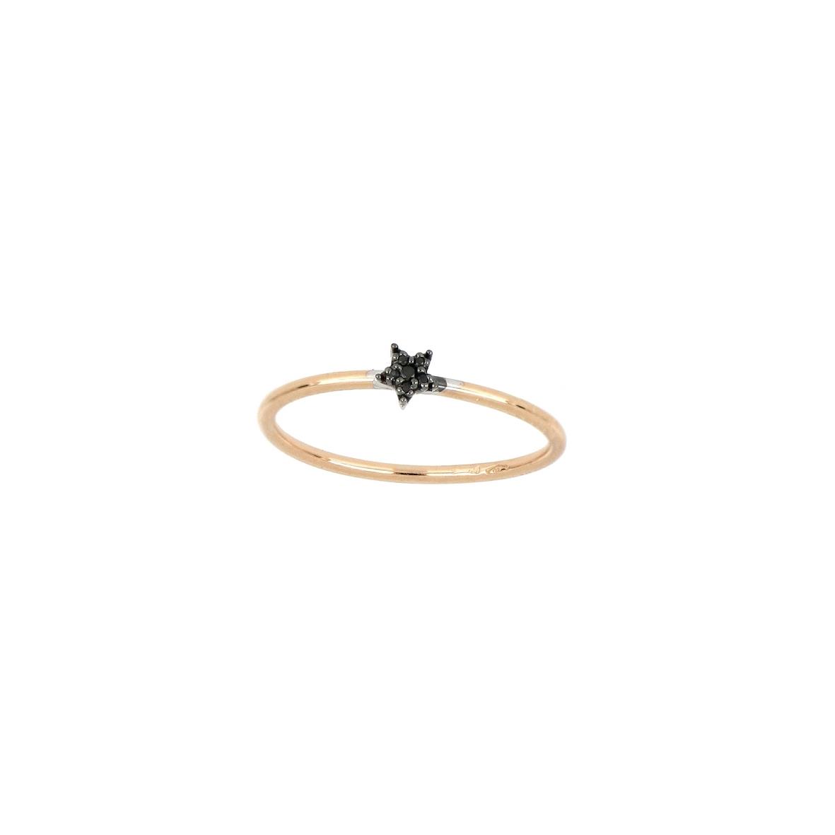 Ring in rose gold and white gold, black rhodium with black diamonds - GOLD ART