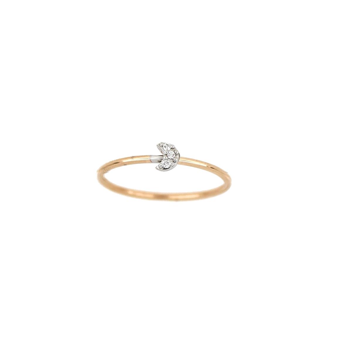 Rose gold and white gold ring with diamonds - GOLD ART