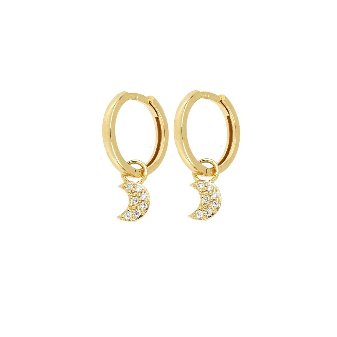 Orecchino in oro rosa e bianco con diamanti - GOLD ART