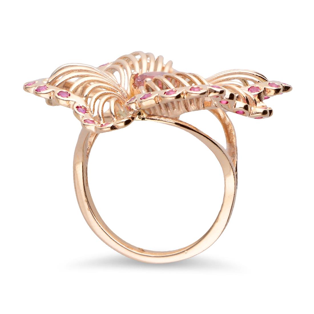 Anello in oro rosa con pietre tormaline rosa - STANOPPI