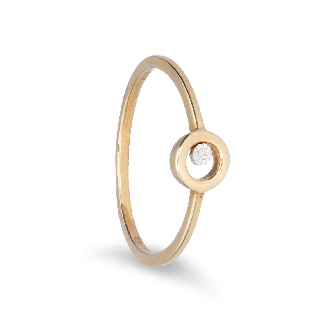 Gold ring with circle with 0.008 ct diamond - ORO&CO