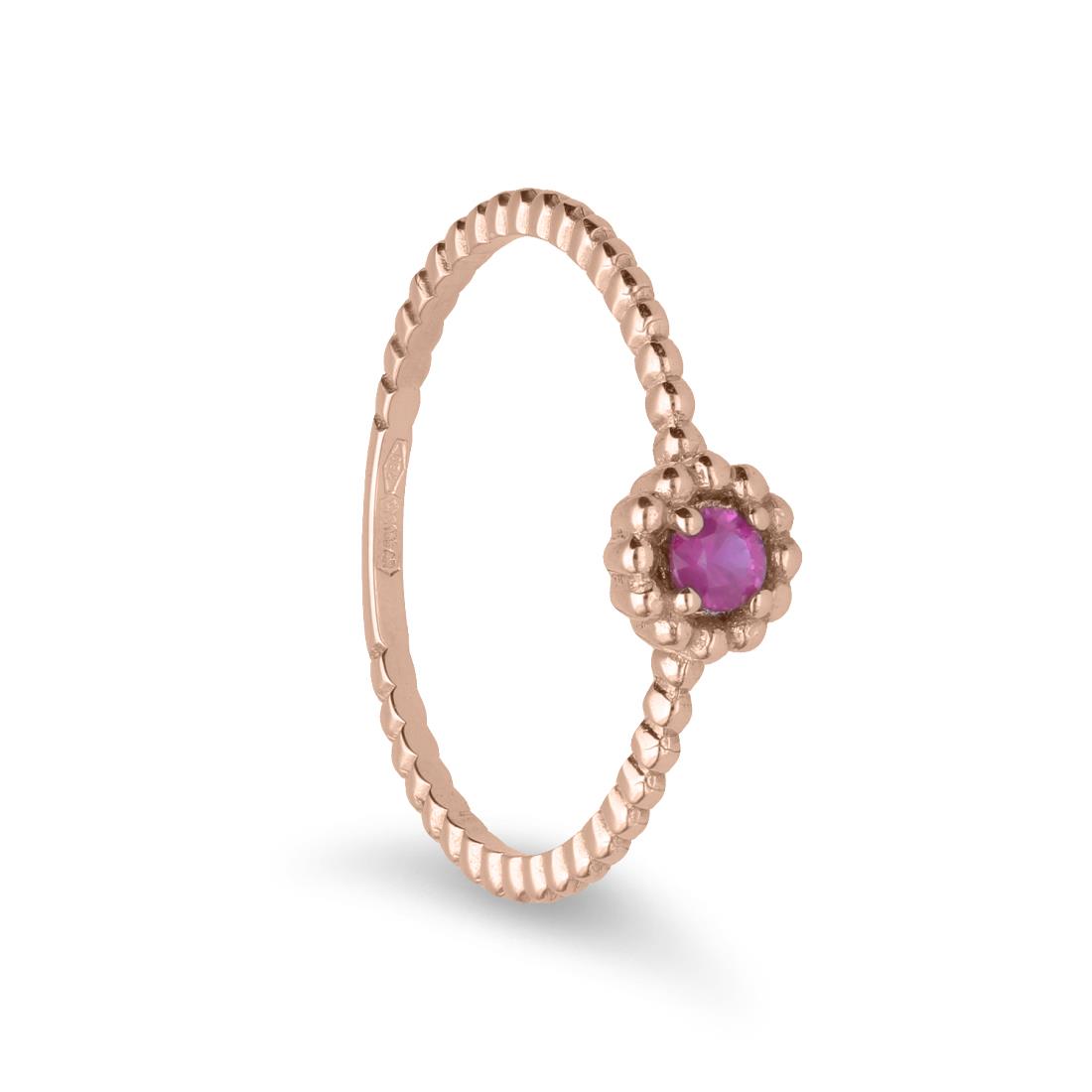 Gold ring worked with 0.15 ct ruby - ORO&CO