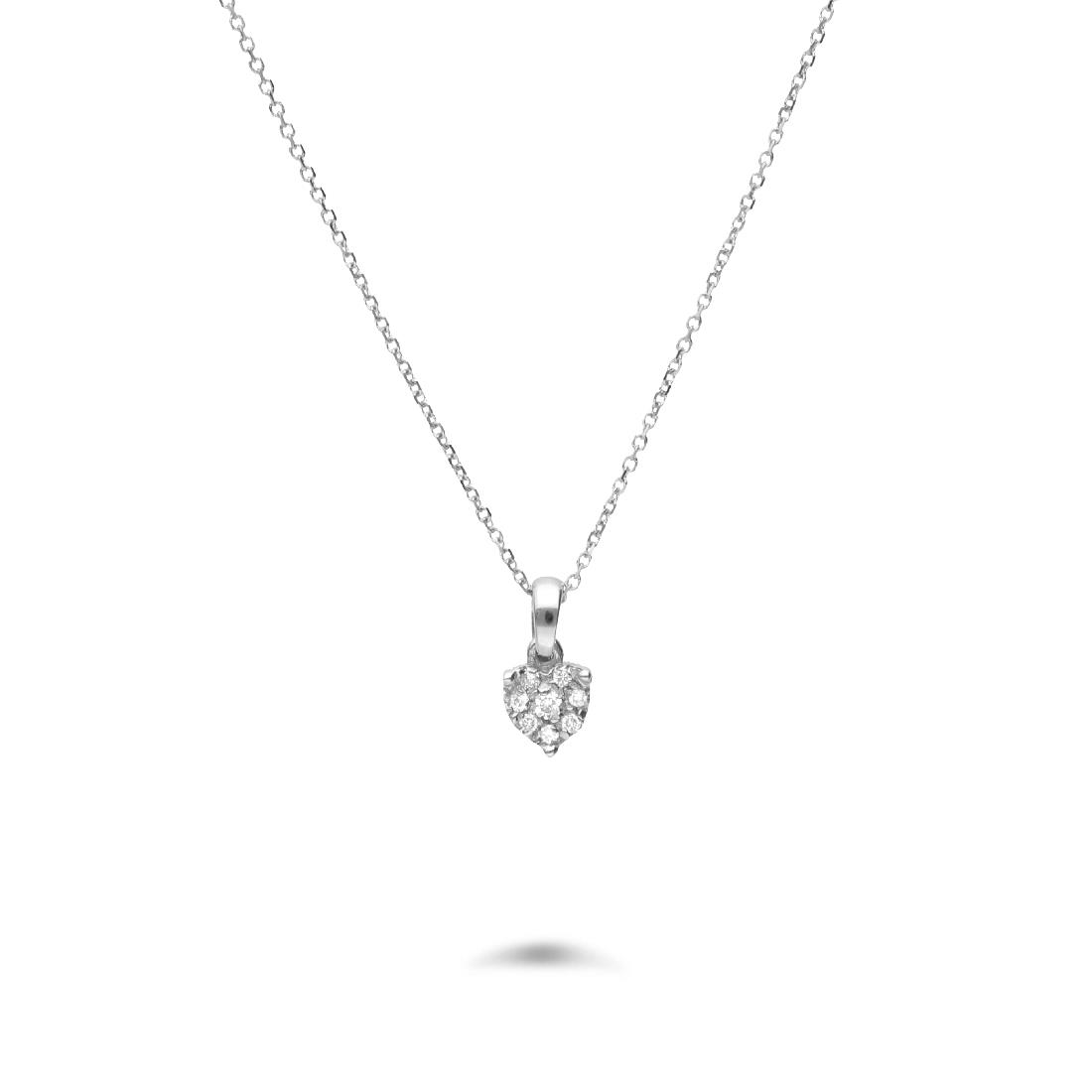 Collar oro corazon con diamantes ct 0,06 - ORO&CO