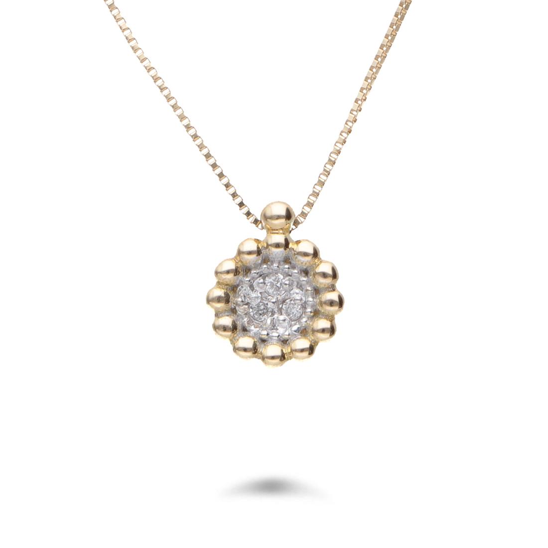 Collana in oro con croce con diamanti ct 0,13 - ORO&CO