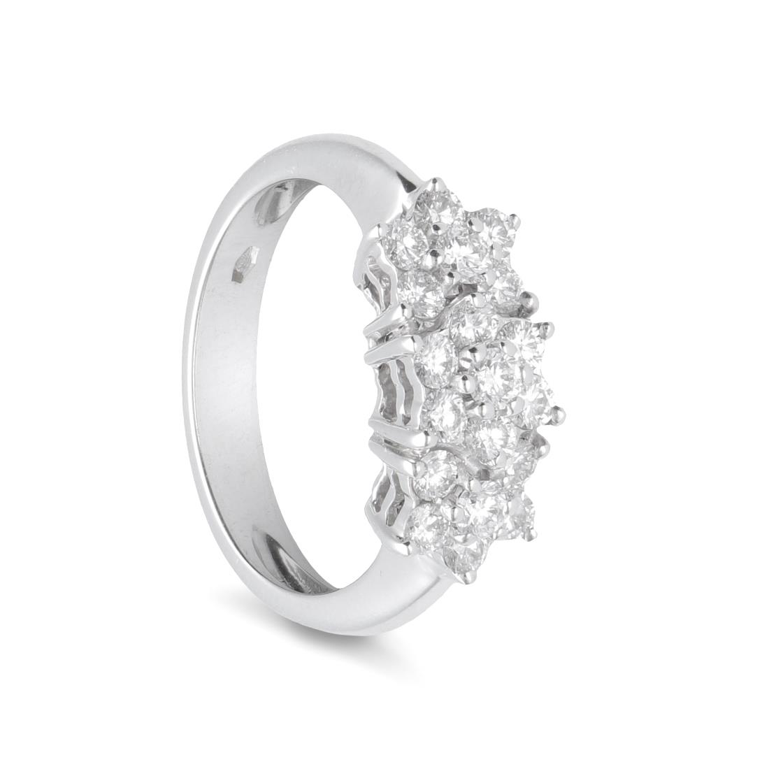 Anello trilogy a fiore con diamanti ct. 0,78 - ALFIERI & ST. JOHN