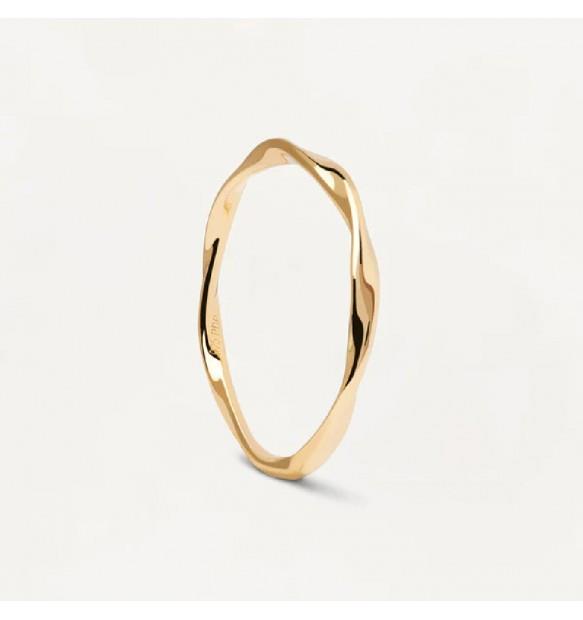 Essentials Spiral ring in silver with gold finish - PDPAOLA