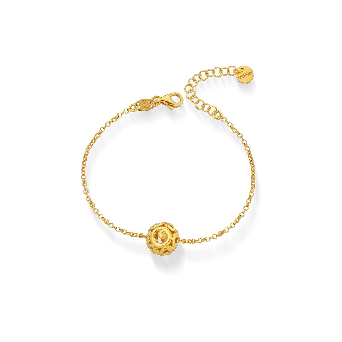 Women's bracelet in golden silver with sphere - KULTO 925