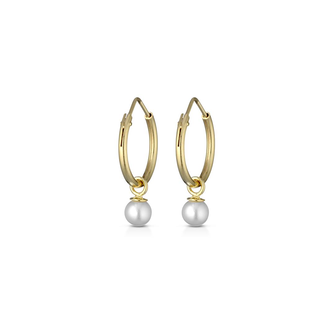 Women's hoop earrings in gold-plated silver with pearls - KULTO 925