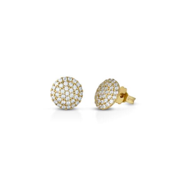 Women's lobe earrings in golden silver and zircons - KULTO 925