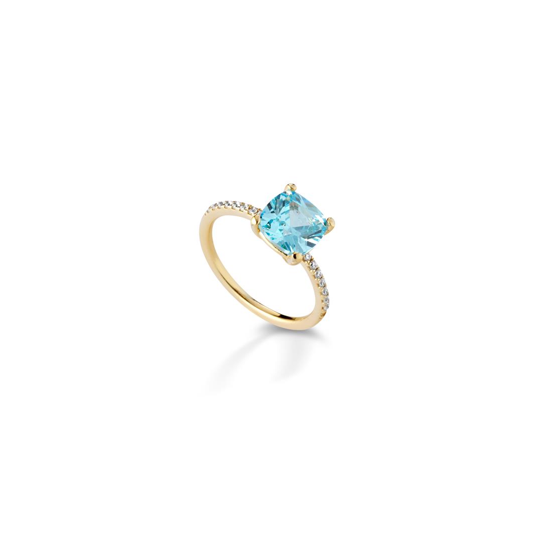 Women's ring in gold-plated silver with stone - KULTO 925