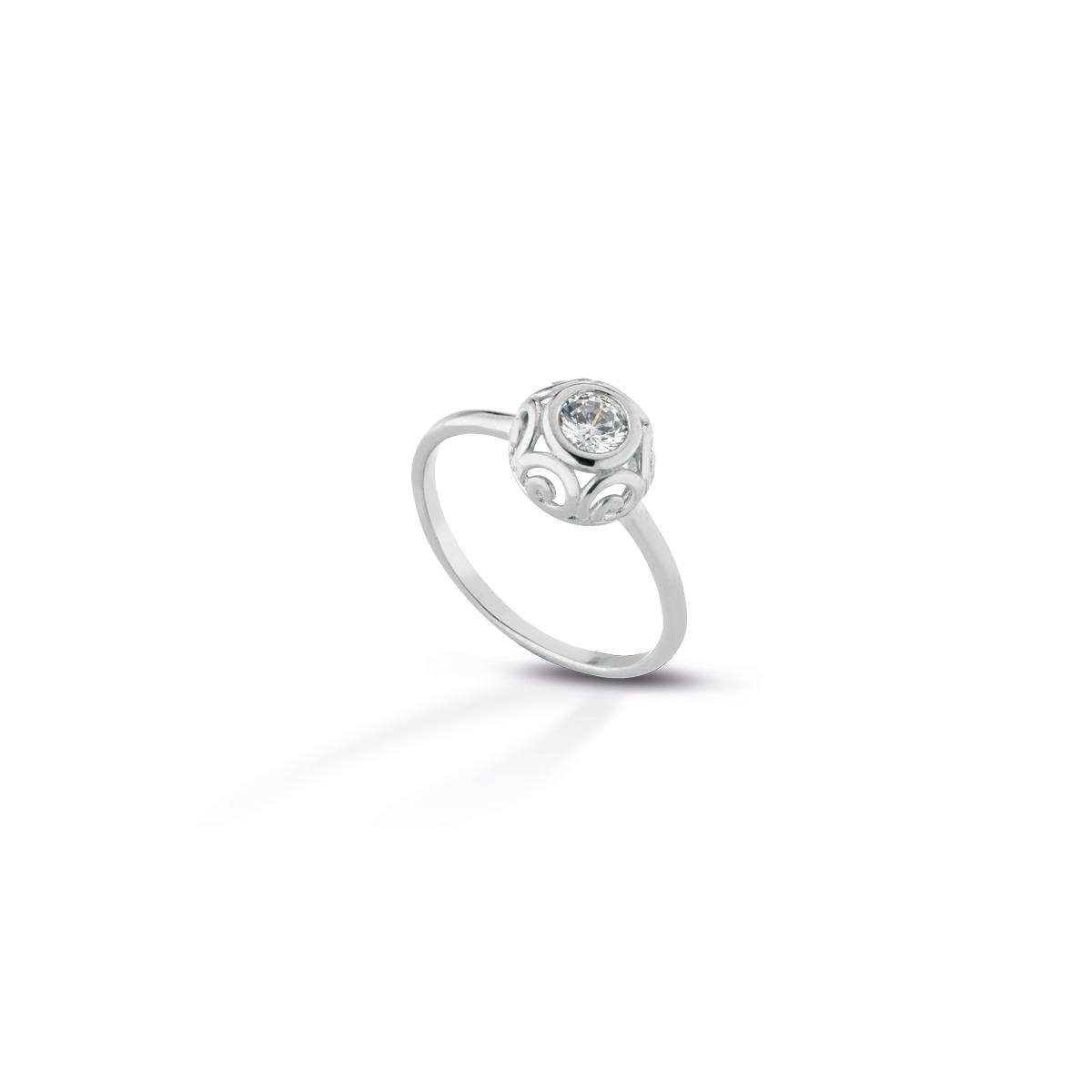 Women's silver ring with sphere - KULTO 925