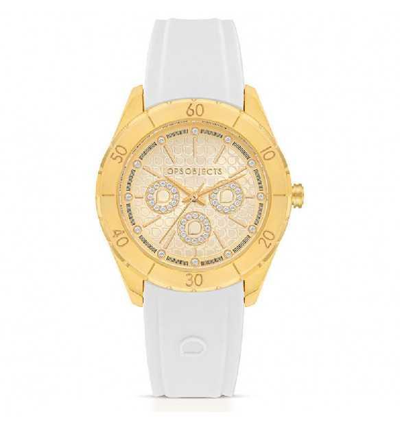 Women's watch with white silicone strap - OPS