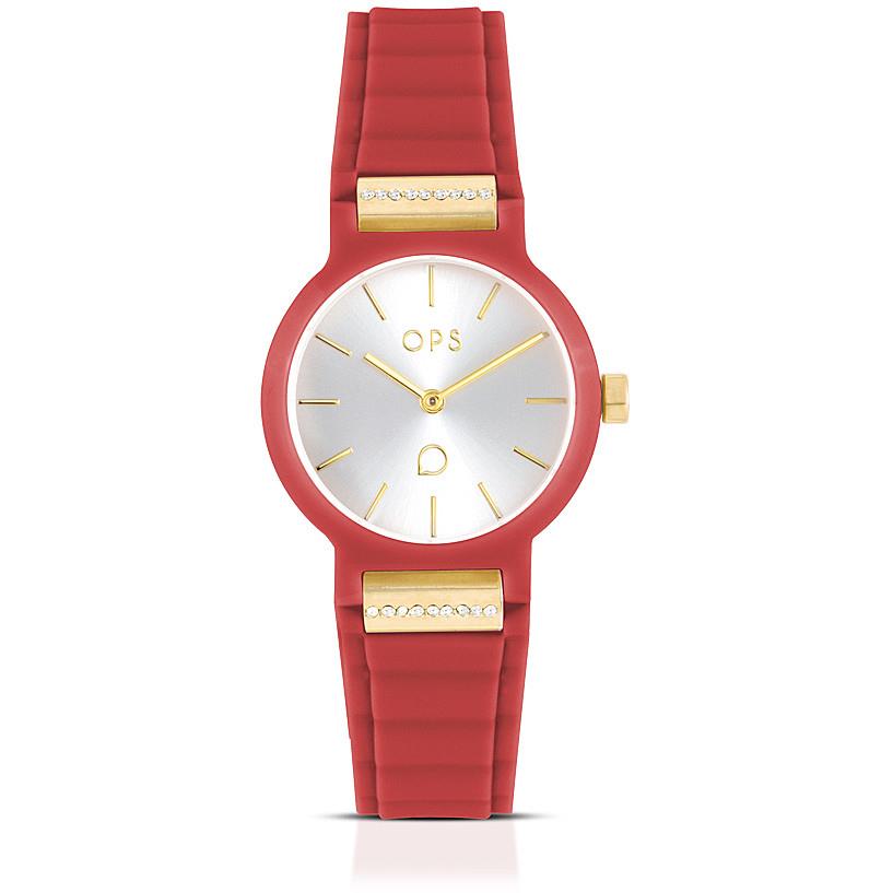 Women's watch with red silicone strap - OPS