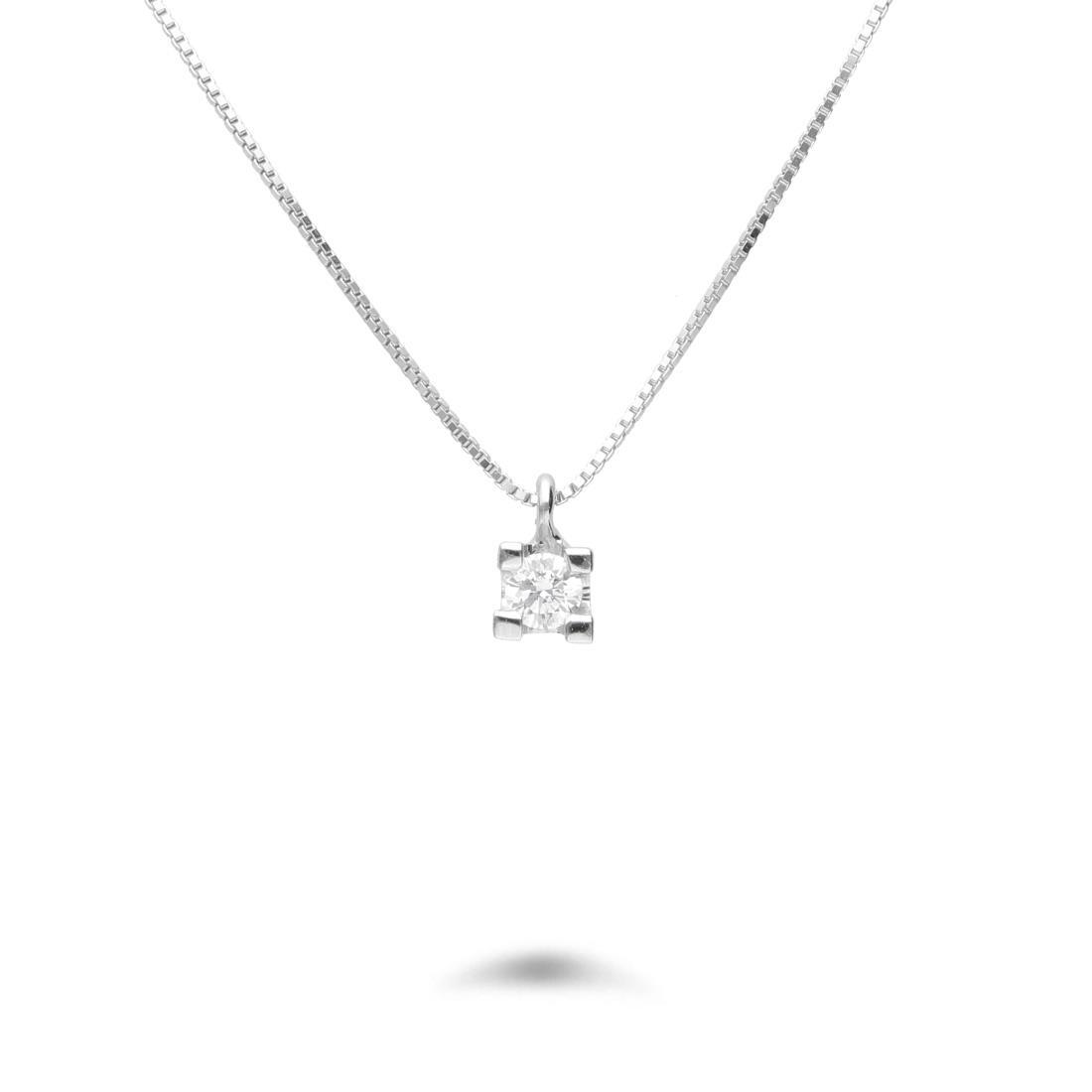 Point of light necklace in gold with 0.10 ct diamonds - ALFIERI & ST. JOHN